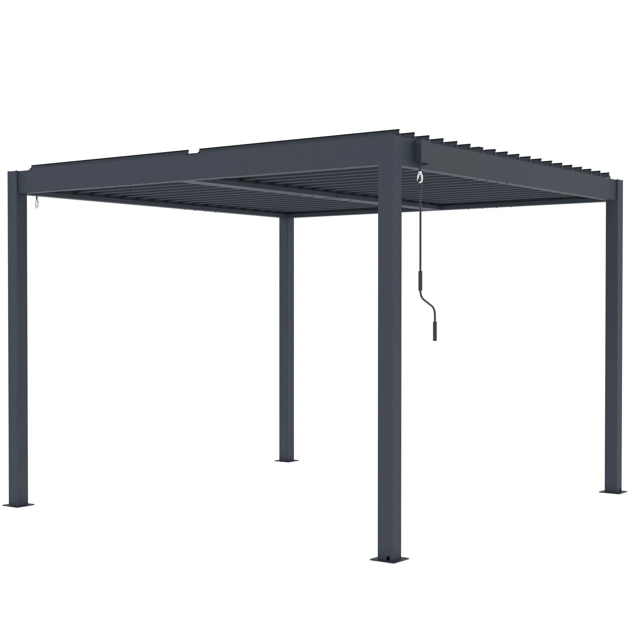 Pérgola bioclimática 3x3m | Lamas de aluminio y acero | Sevilla Antracita – Image 6