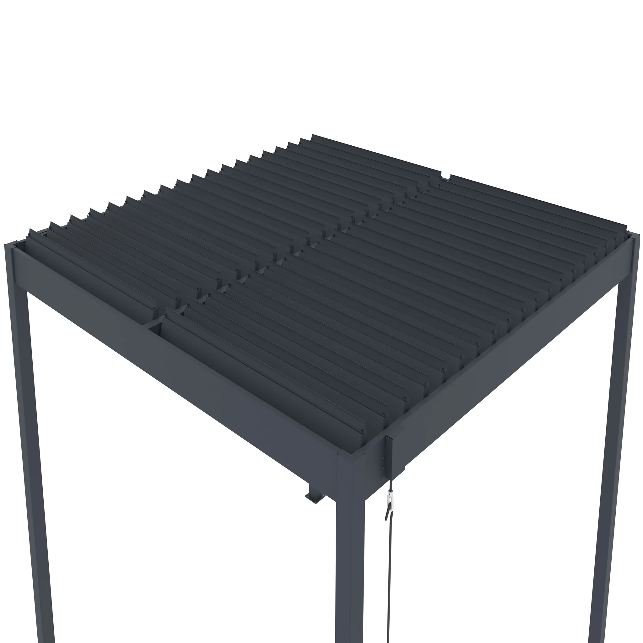 Pérgola bioclimática 3x3m | Lamas de aluminio y acero | Sevilla Antracita – Image 9