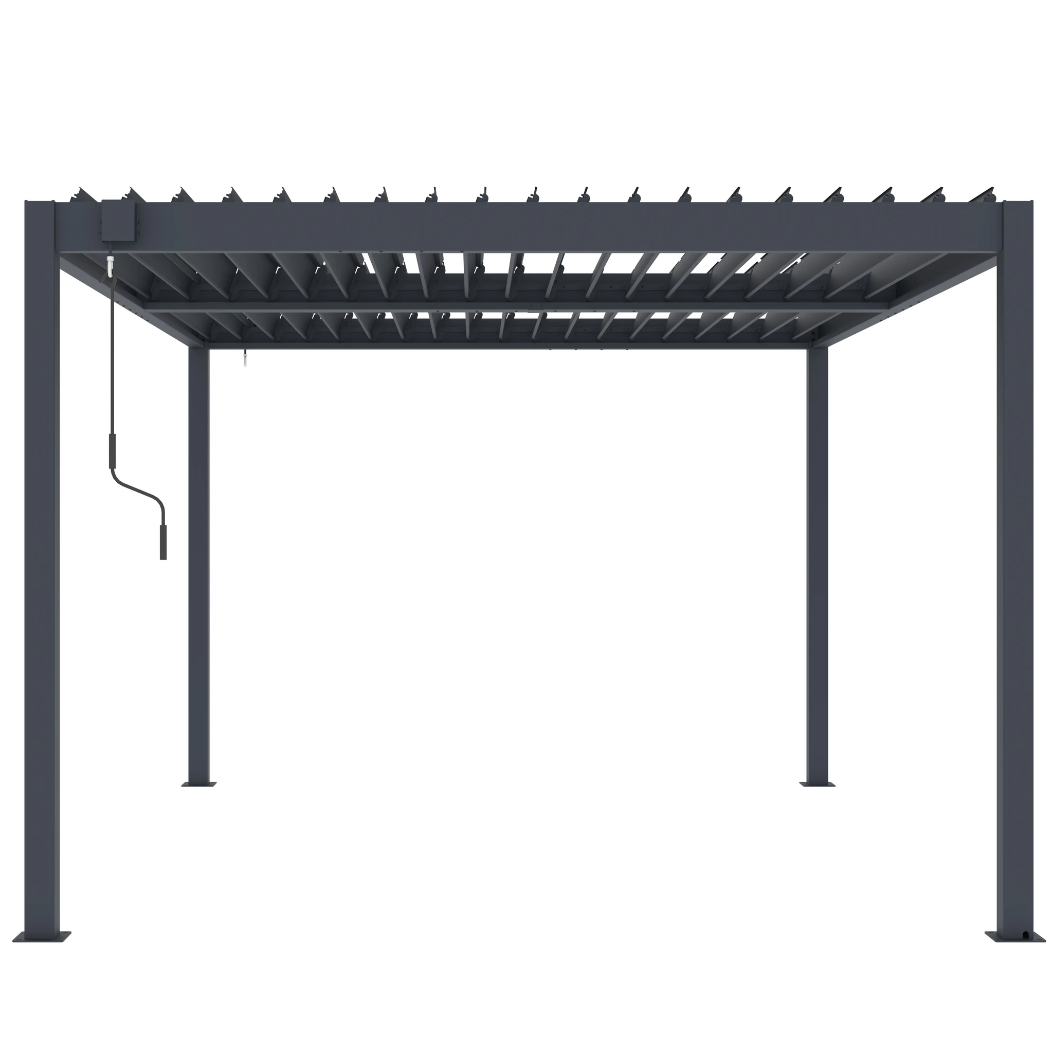 Pérgola bioclimática 3x3m | Lamas de aluminio y acero | Sevilla Antracita – Image 5