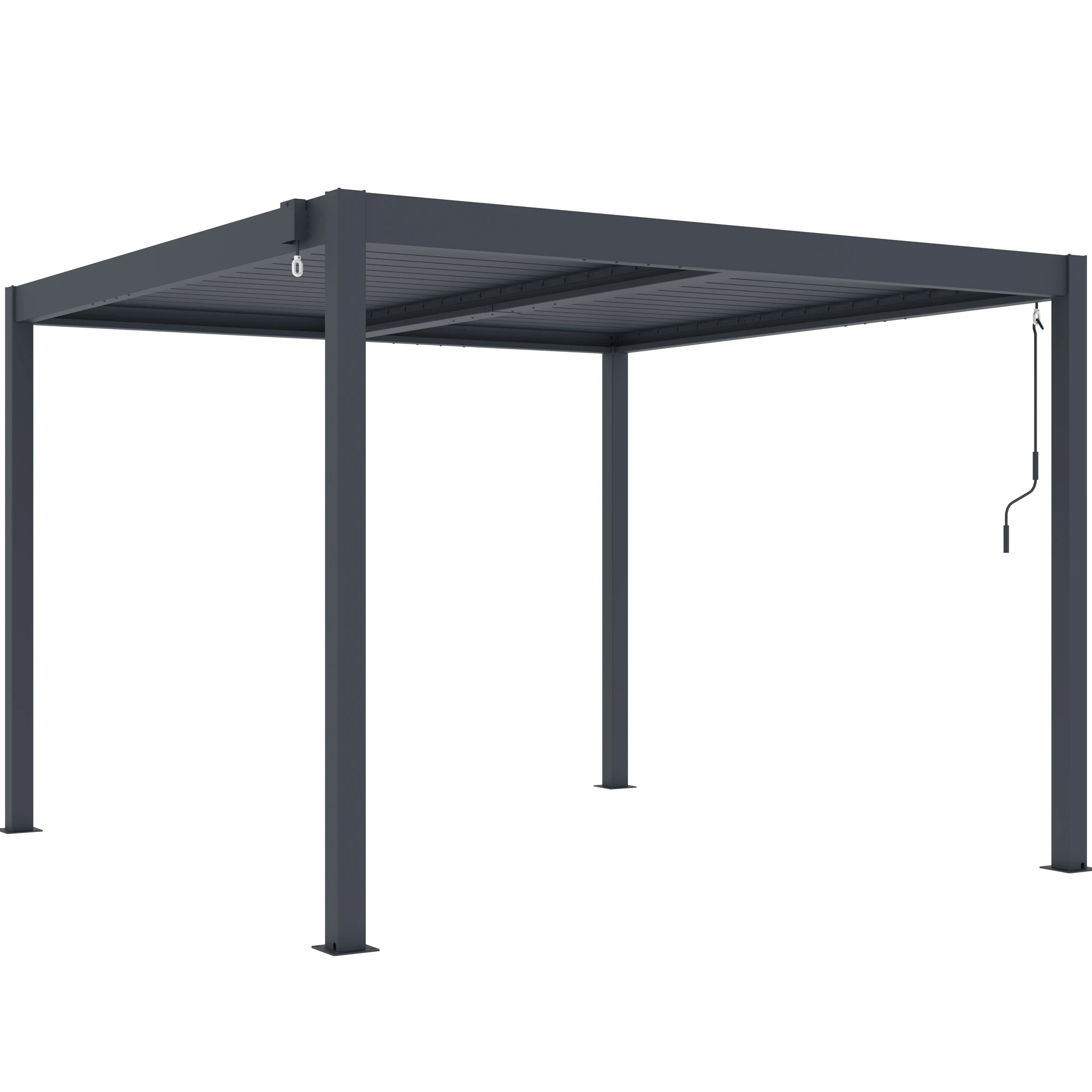 Pérgola bioclimática 3x3m | Lamas de aluminio y acero | Sevilla Antracita – Image 3
