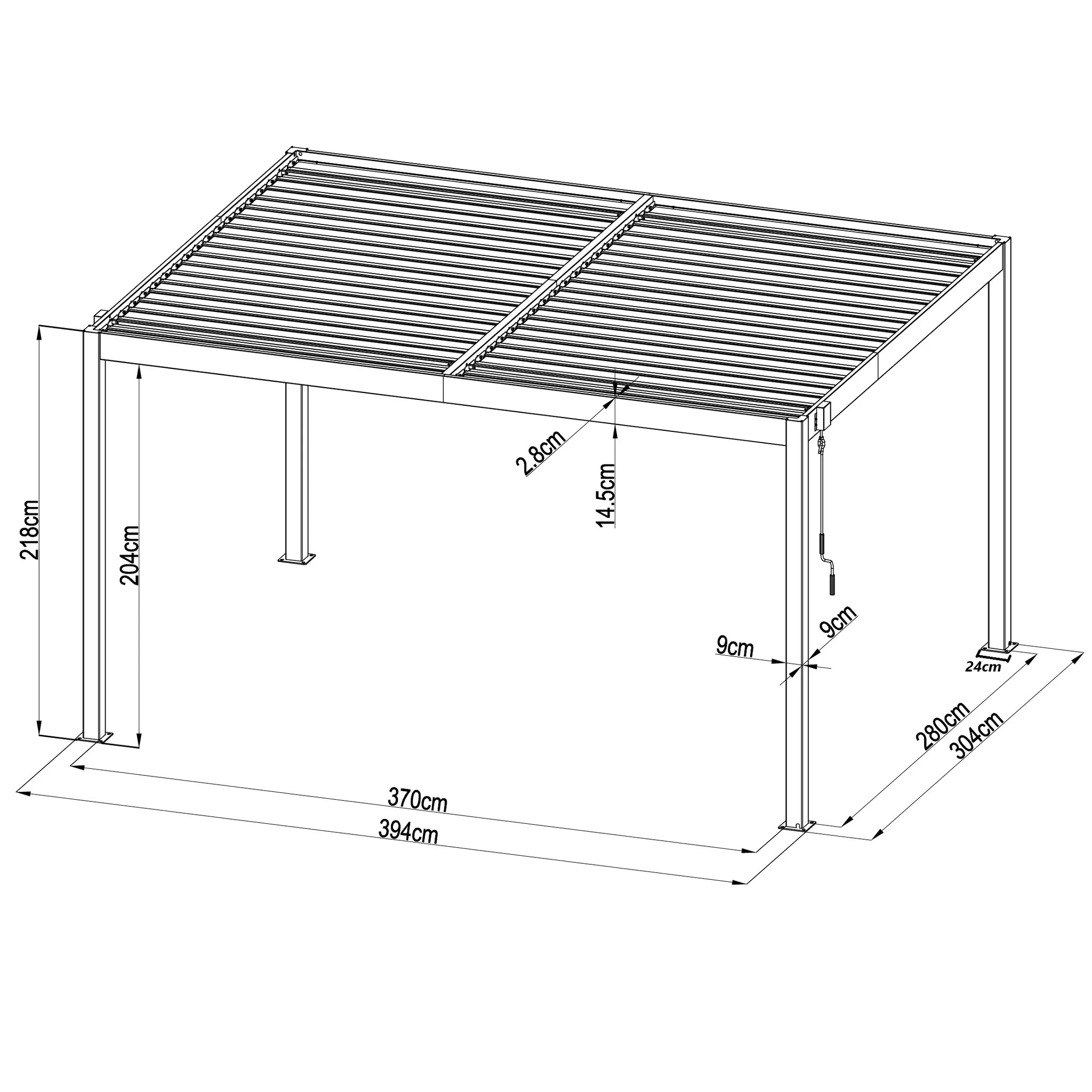 Pérgola bioclimática 3x4m | Lamas de aluminio y acero | Carmona Antracita – Image 2