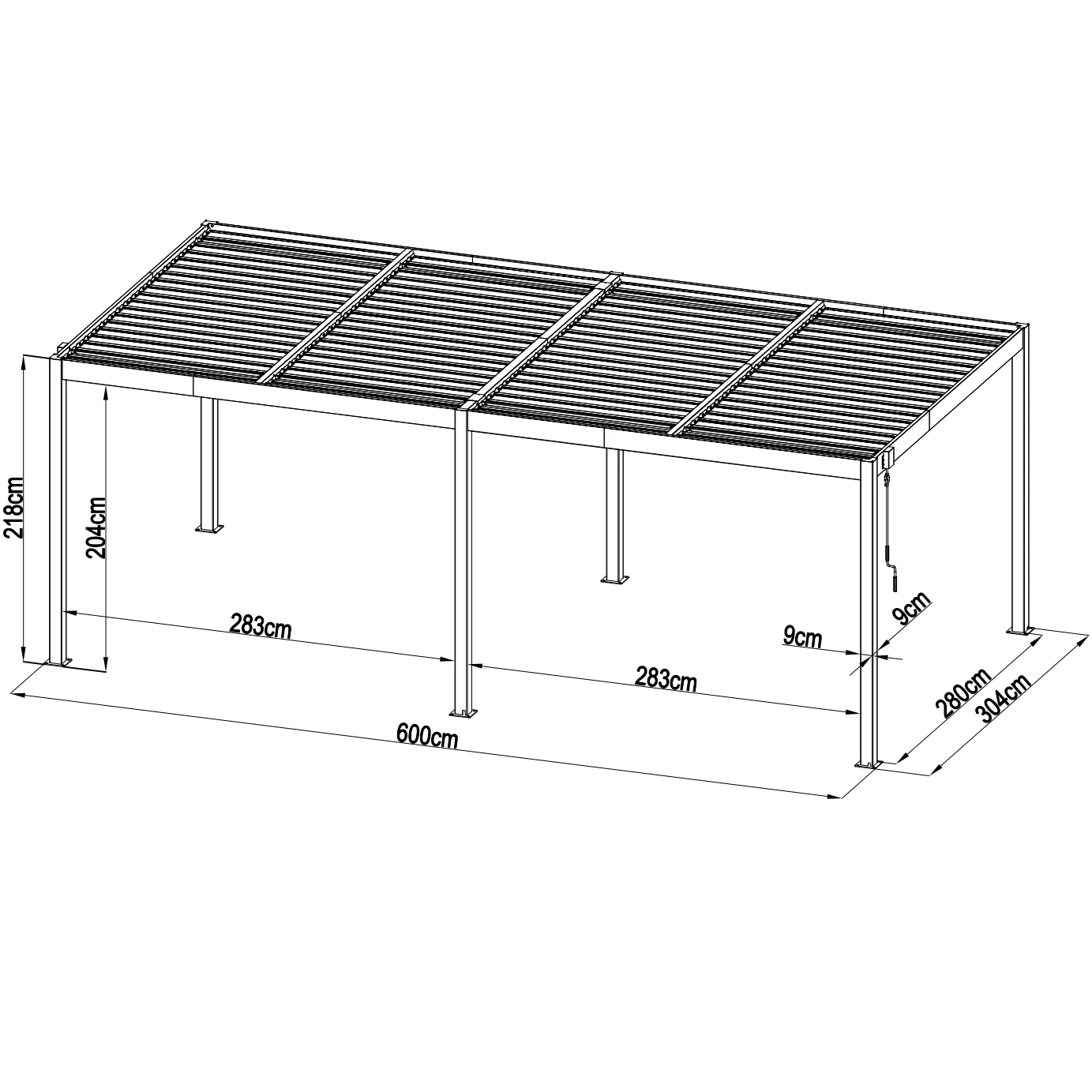 Pérgola bioclimática 3x6m | Lamas de aluminio y acero | Ronda Antracita – Image 2