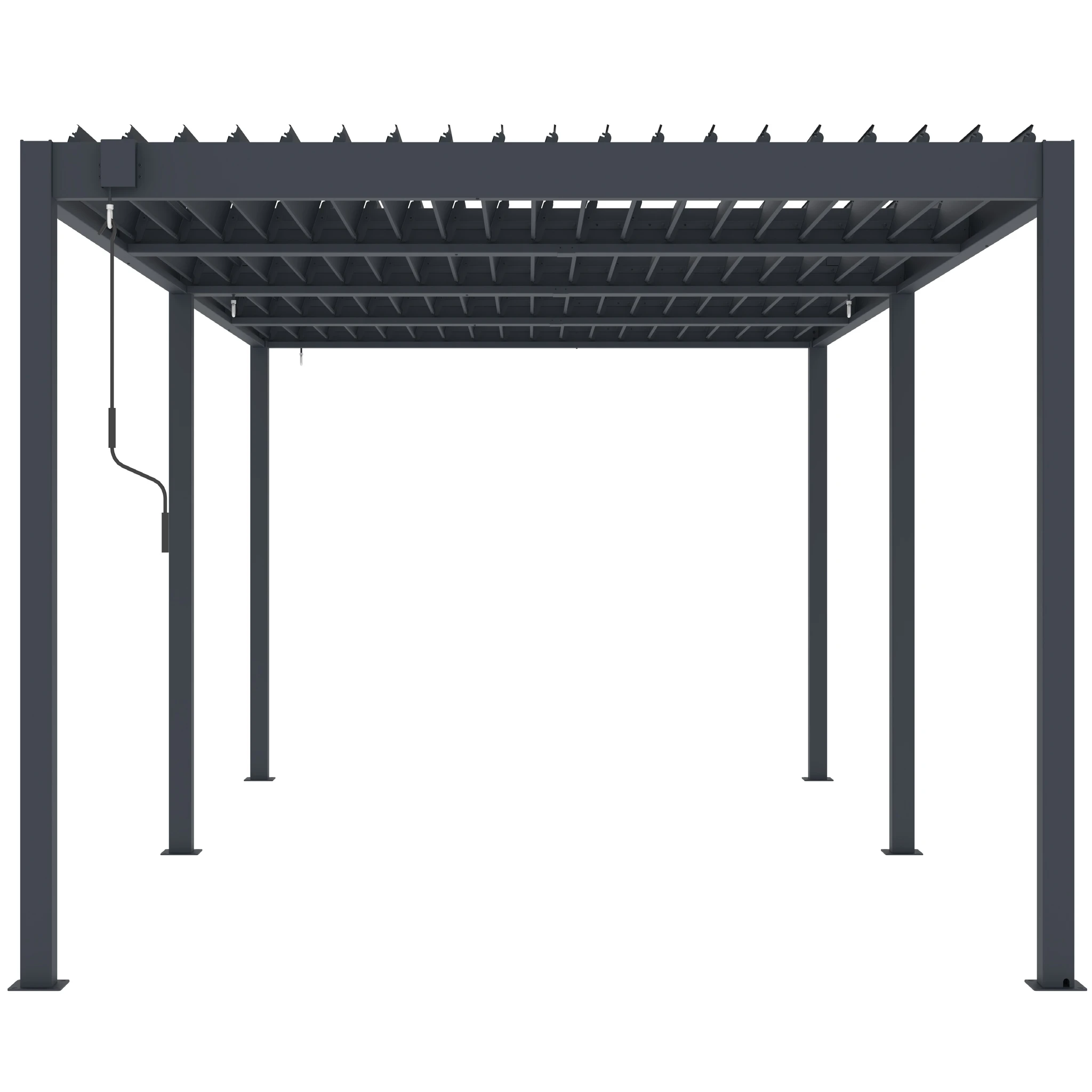 Pérgola bioclimática 3x6m | Lamas de aluminio y acero | Ronda Antracita – Image 8