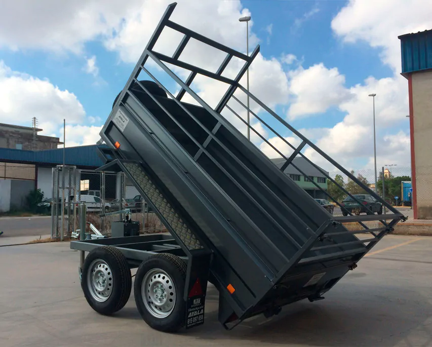 Remolque basculante hidráulico de 2 ejes con ruedas externas – Image 2