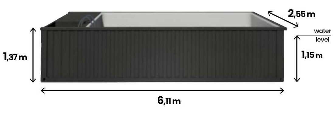 Piscina Contenedor 6,11 x 2,5m Lista para Usar con Techo, Pack Premium – Image 7