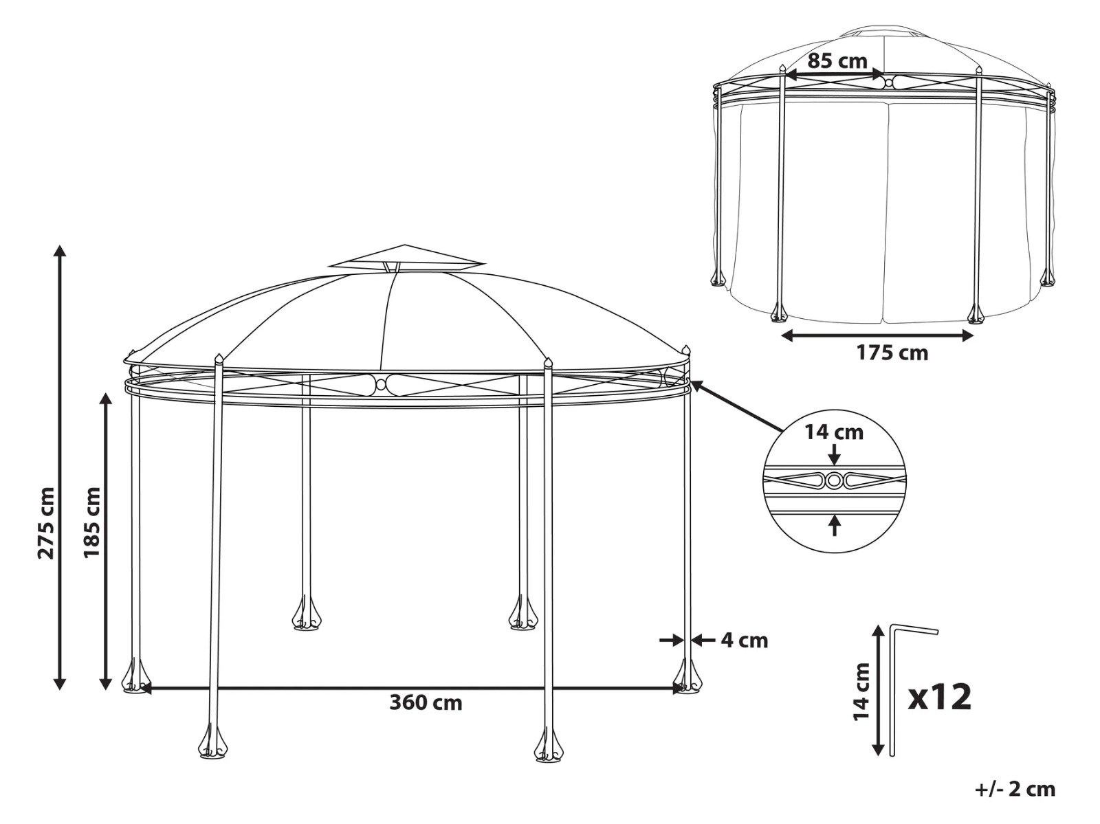 Gazebo SAFARA Gris Grafito – Image 9