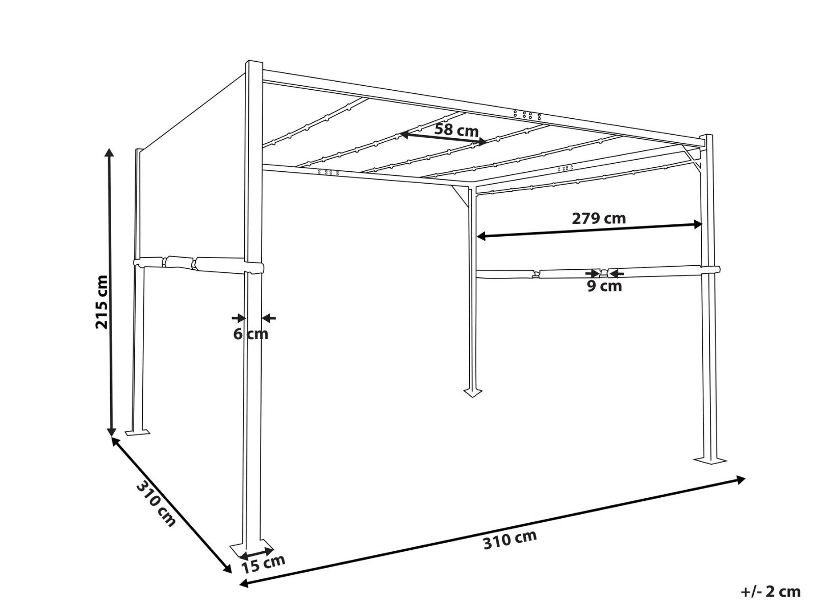 Gazebo LED PARGA Gris Oscuro – Image 12