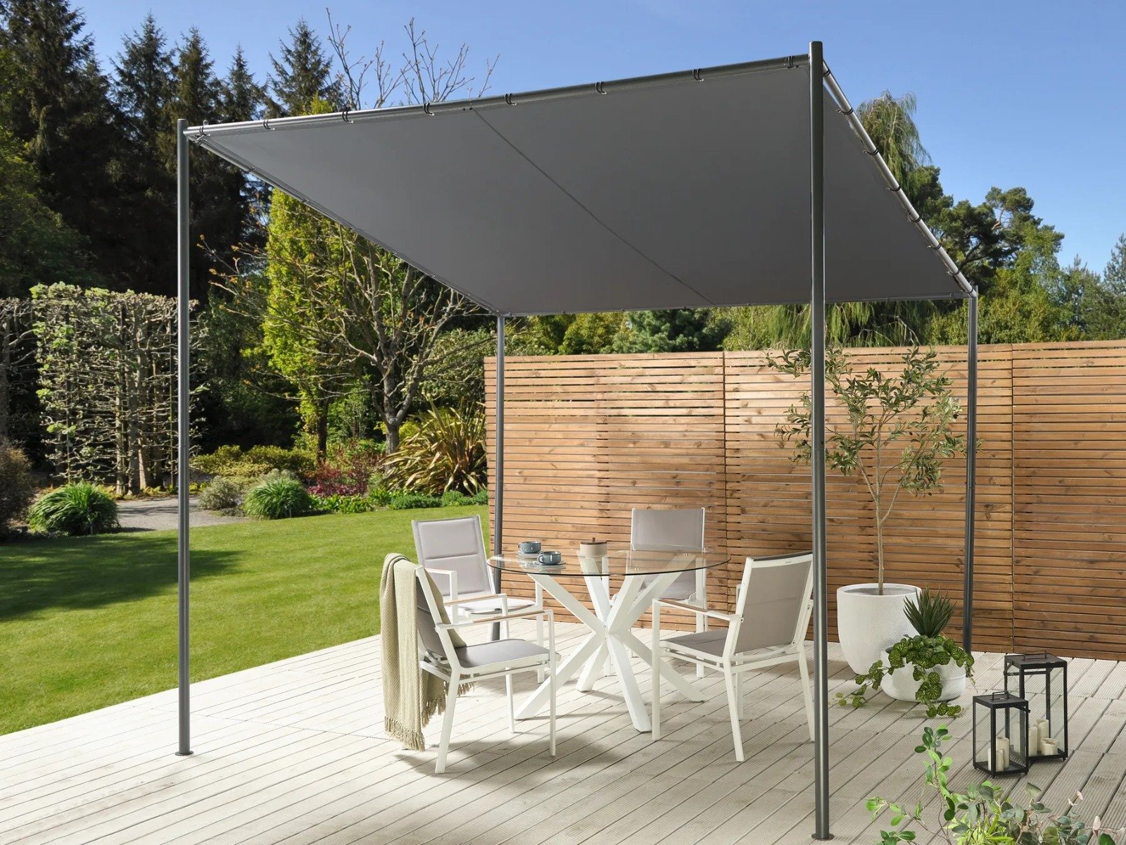 Gazebo VIMINO Metal Gris Oscuro – Image 2