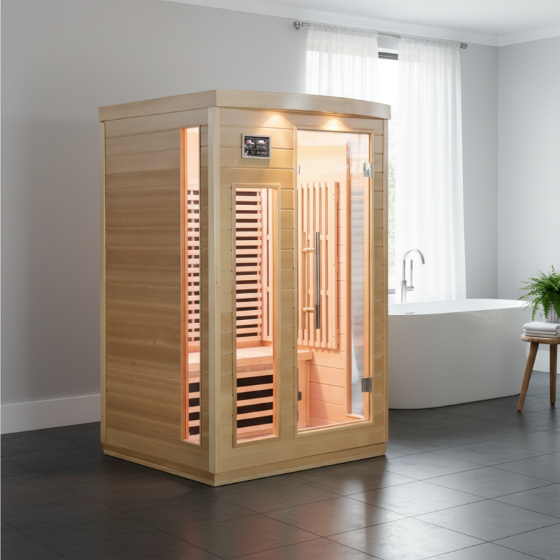 Sauna de infrarrojos con paneles de carbono 2050W 2 asientos – Image 2